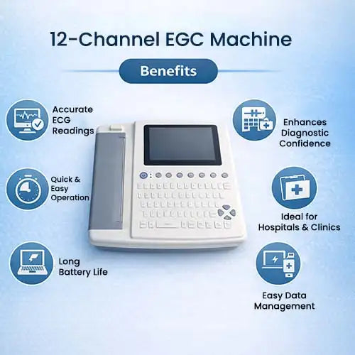 Electrocardiogram Machine 12 Lead ECG 7 Inch Screen