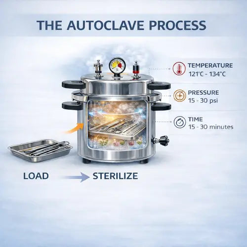 Autoclave Sterilizer, Mirror Finish, Electric, 10 Liter