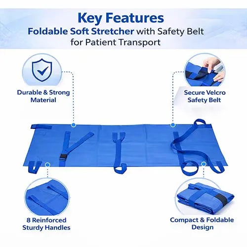 Foldable Soft Stretcher with Safety Belt for Transport