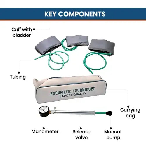 Pneumatic Manual Tourniquet with carrying bag