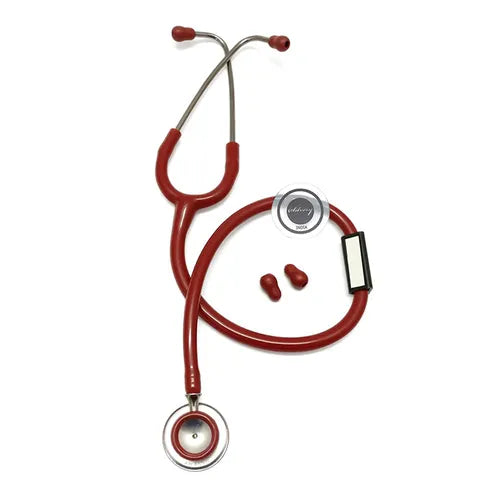 Silvery Aluminium Chrome Stethoscope (Red)