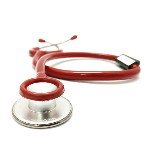 Silvery Aluminium Chrome Stethoscope (Red)