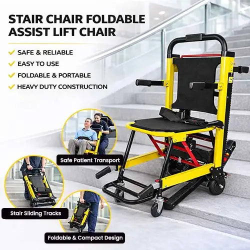 Stair Chair Foldable Assist Lift Chair for Patient Transfer & Evacuation