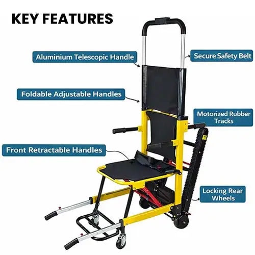 Stair Chair Foldable Assist Lift Chair for Patient Transfer & Evacuation
