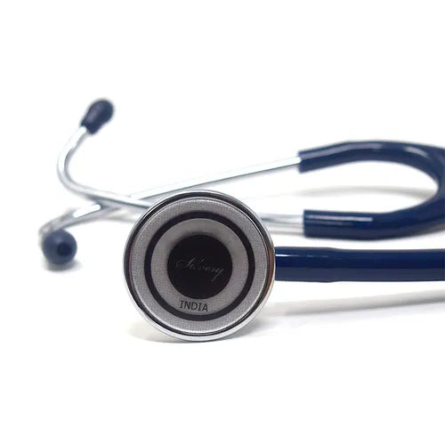 Silvery III Aluminium Chrome SS Stethoscope (Blue)