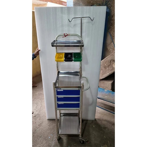 Mini Crash Cart Trolley Vertical for ICU & Emergency