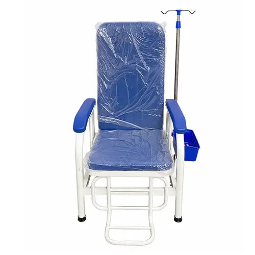 Cushioned Blood Transfusion Chair with IV Stand Support