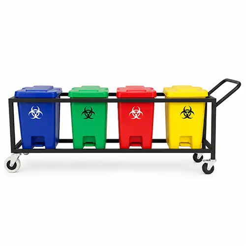 Bio Dustbin Combo with Trolley for Biomedical Waste Segregation