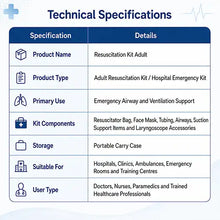 Resuscitation Kit Adult for Emergency Care Hospital Use Kits