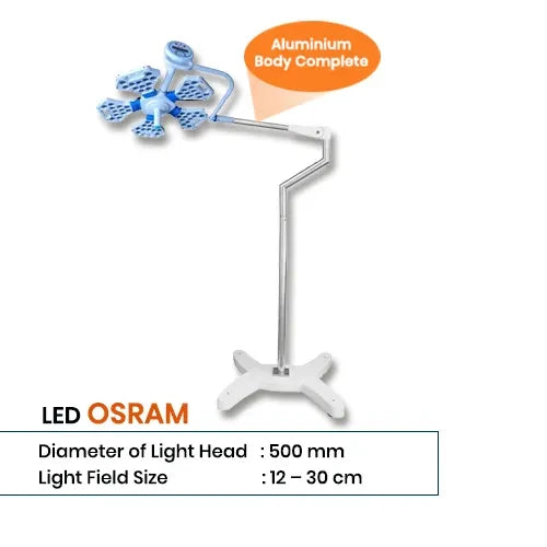 Mobile Surgical Light 60 LED 180K Lux HEX CT 5 for OT & Procedure Rooms