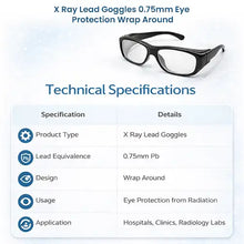 X Ray Lead Goggles 0.75mm Eye Protection Wrap Around