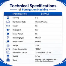 Fumigation Machine with Timer 5 Lt for OT Lab