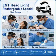 ENT Headlight Rechargeable 10W LED 80K Lux with Adjustable Focus