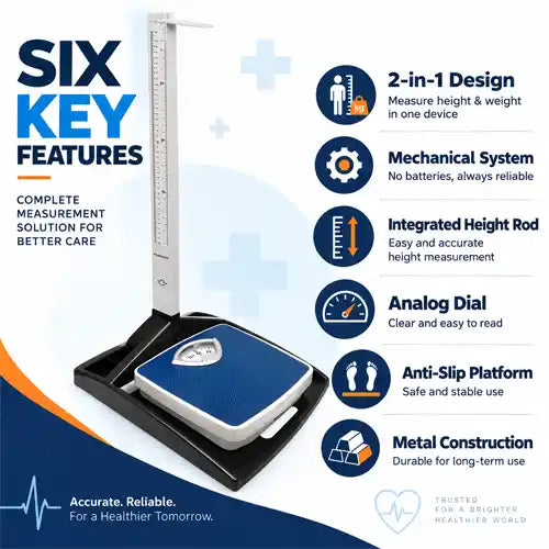 Height Measuring Scale with Mechanical Weighing Scale