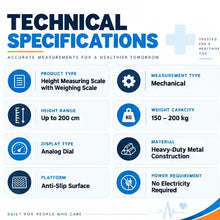 Height Measuring Scale with Mechanical Weighing Scale