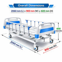 Full Fowler Hospital Bed with ABS Panels, Collapsible Rails & 2-Crank