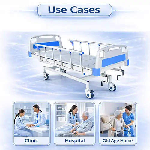 Full Fowler Hospital Bed with ABS Panels, Collapsible Rails & 2-Crank