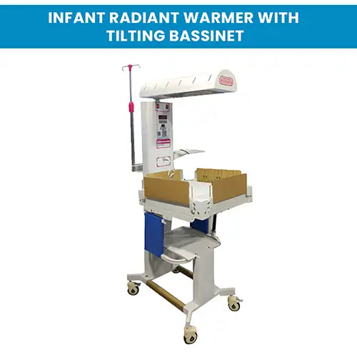 Neonatal Radiant Warmer with Tilting Bassinet & Stainless Steel Tray