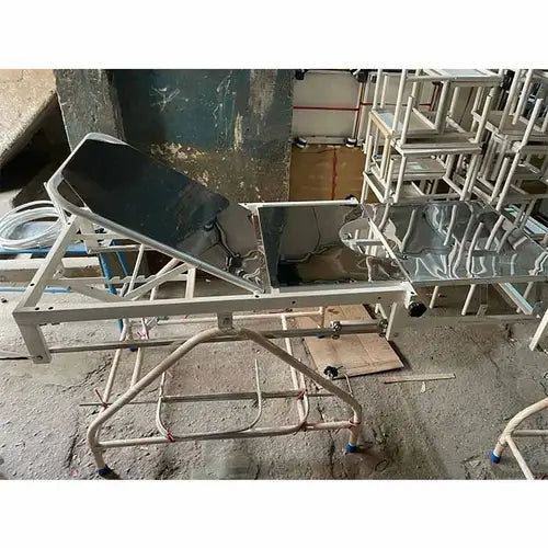 Obstetric Labour Table Telescopic MS Frame with SS Top, Mattress & Stirrups