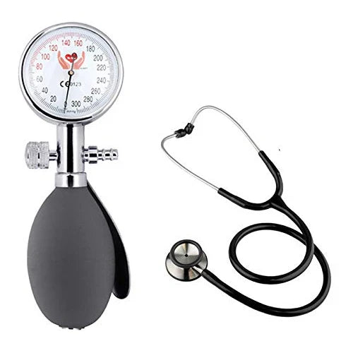 Palm Type Aneroid Sphygmomanometer BP Monitor with Stethoscope