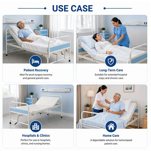 Hospital Semi Fowler Bed MS Frame with Adjustable Backrest