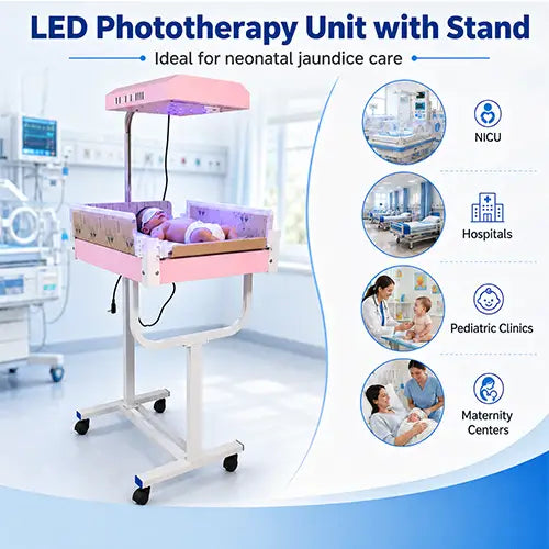 Single Surface Phototherapy LED Unit with Stand for NICU Use