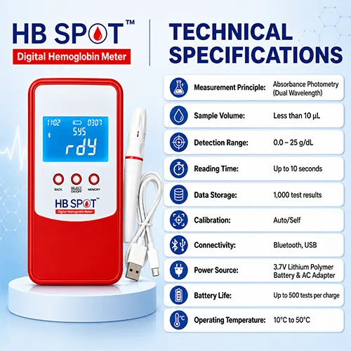 Digital Hemoglobin Meter for Accurate Hb Testing