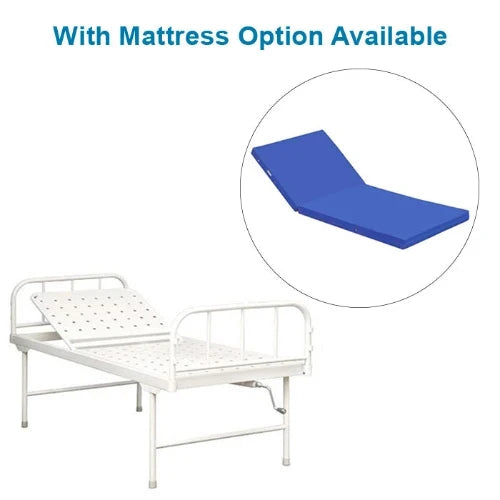 Semi Fowler Hospital Bed MS Pipe Frame with Adjustable Backrest & IV Slots