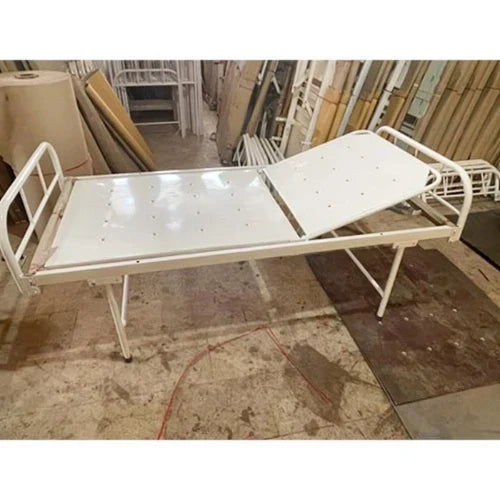Semi Fowler Hospital Bed MS Pipe Frame with Adjustable Backrest & IV Slots