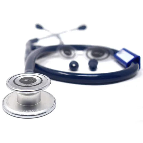 Silvery III Aluminium Chrome SS Stethoscope (Blue)