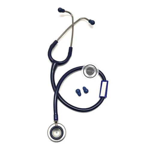 Silvery Aluminium Chrome Stethoscope (Blue)