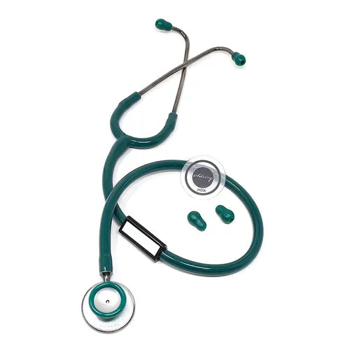 Silvery Aluminium Chrome Stethoscope (Green)
