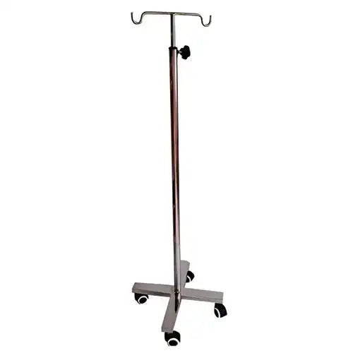 Chrome Plated IV Stand with Metal Base for Hospital