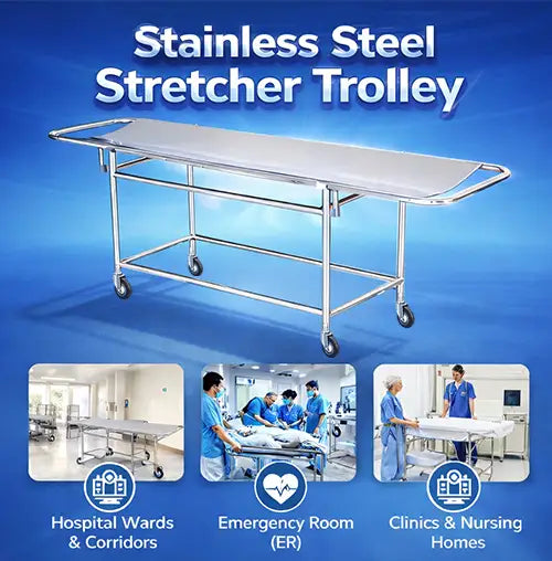 Stretcher Trolley Stainless Steel