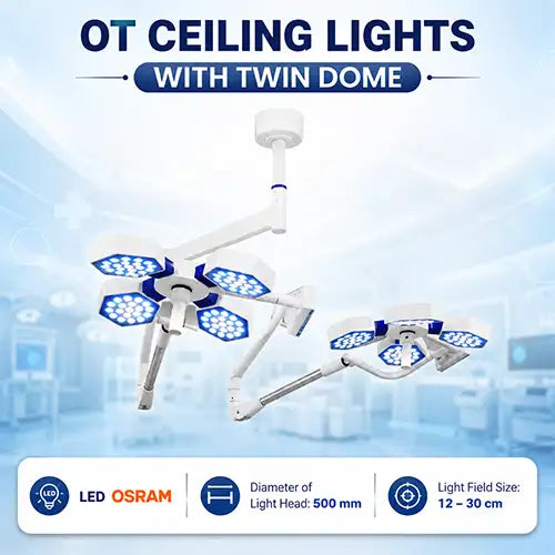 Operation Theatre Light Twin Dome 76+76 LED