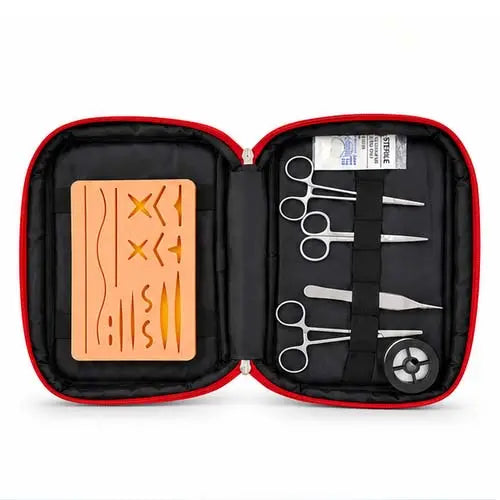 Complete Suture Practice Kit with 14 Wound Pad & Surgical Tools