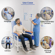 Cushioned Blood Transfusion Chair with IV Stand Support